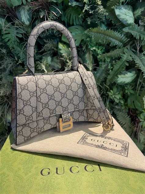 balenciaga x gucci hourglass|Gucci and Balenciaga collab bag.